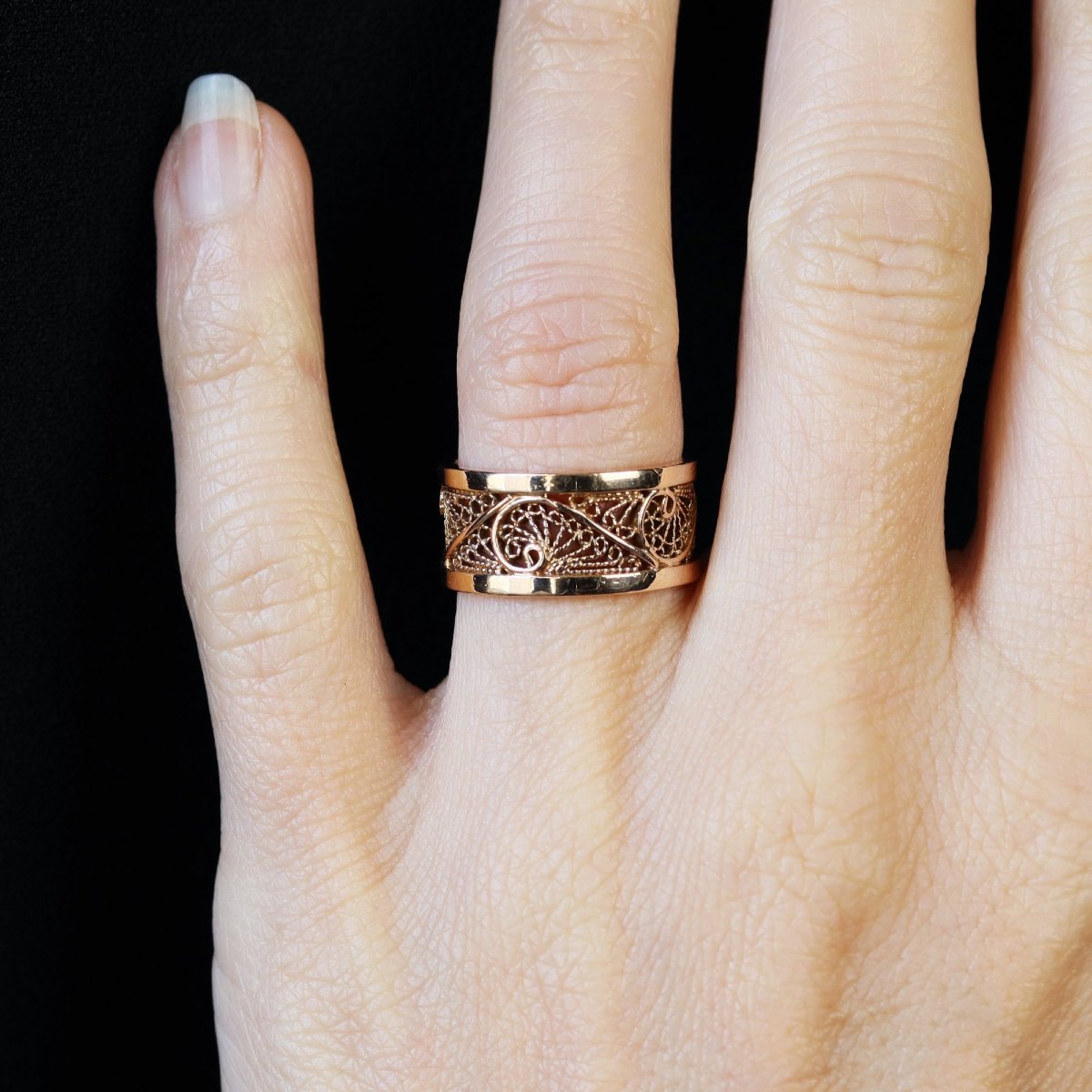 Filigree Rose Gold Ring-photo-2