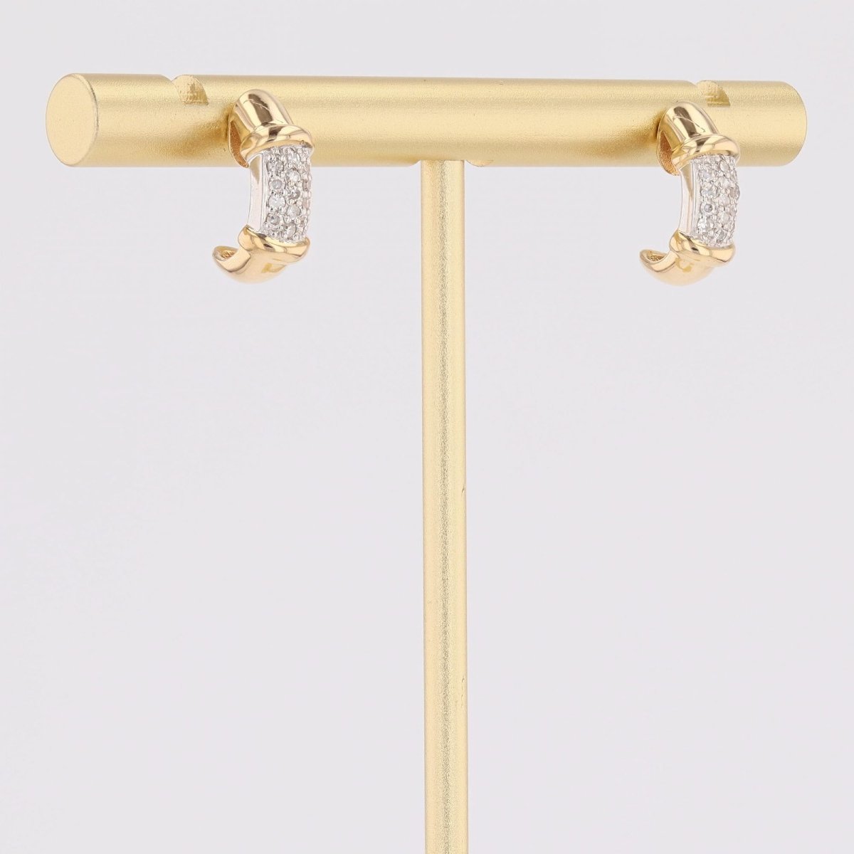 Boucles d'oreilles demi créoles deux ors diamants-photo-1