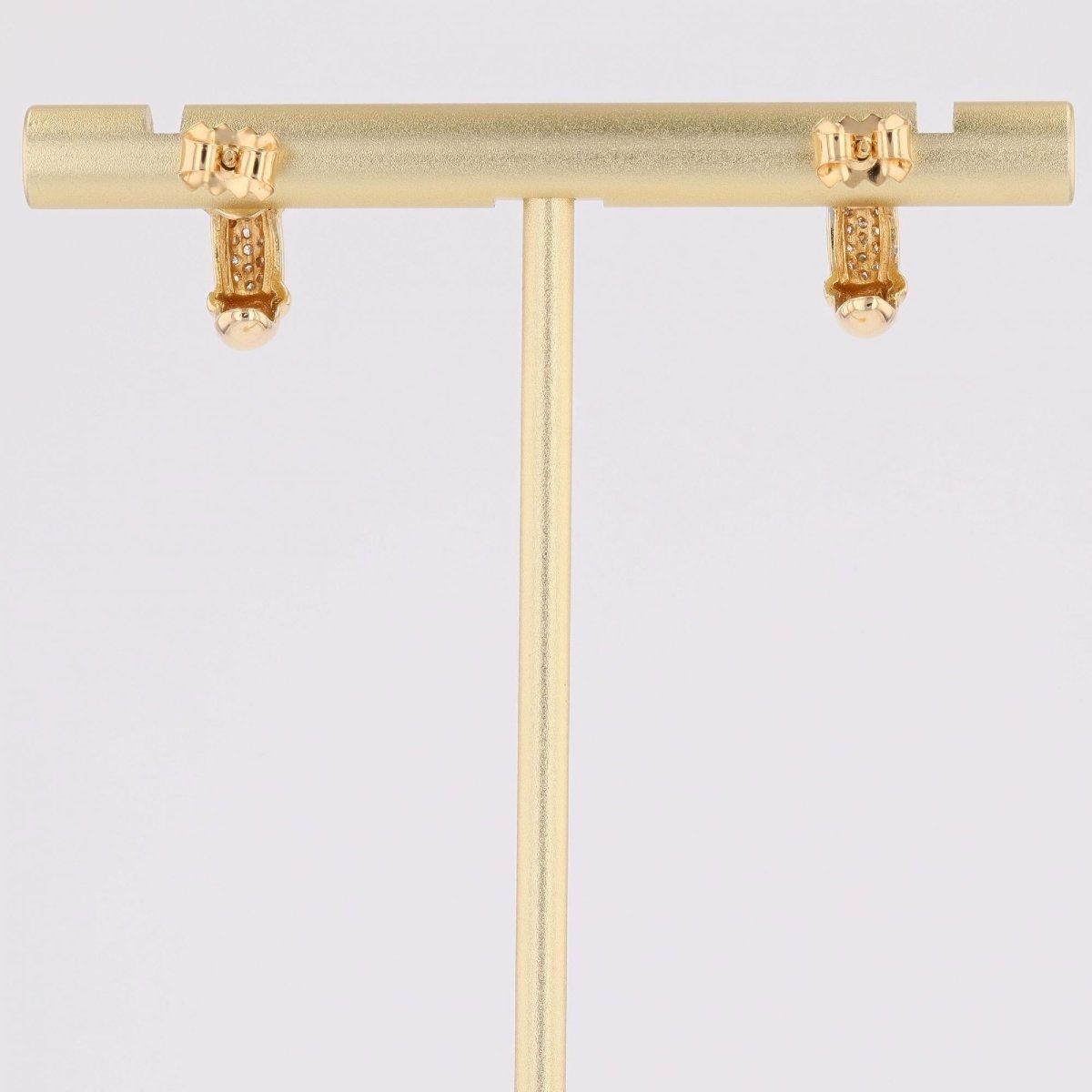 Boucles d'oreilles demi créoles deux ors diamants-photo-3