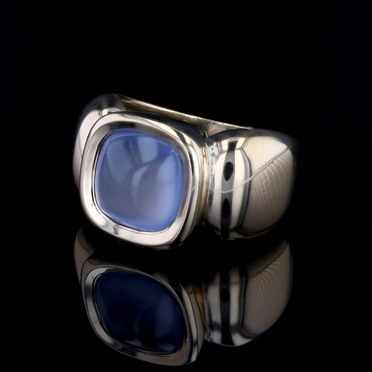 Chalcedony Ring, Sugarloaf Style, Rush-photo-3