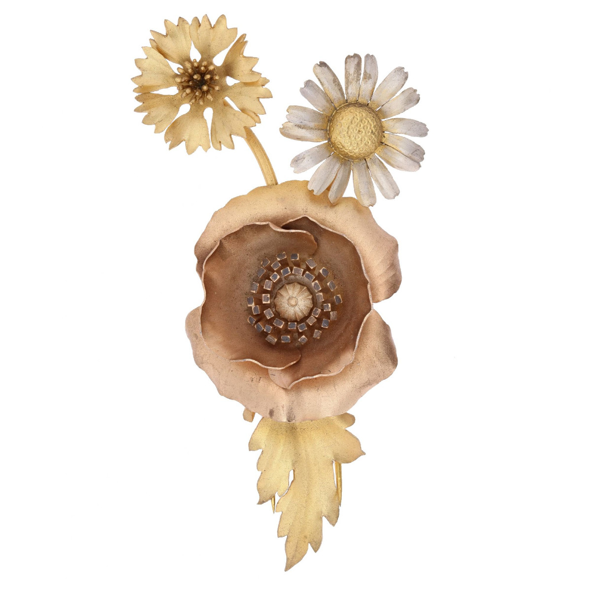 Broche ancienne fleurs sauvages Georges-René LECOMTE