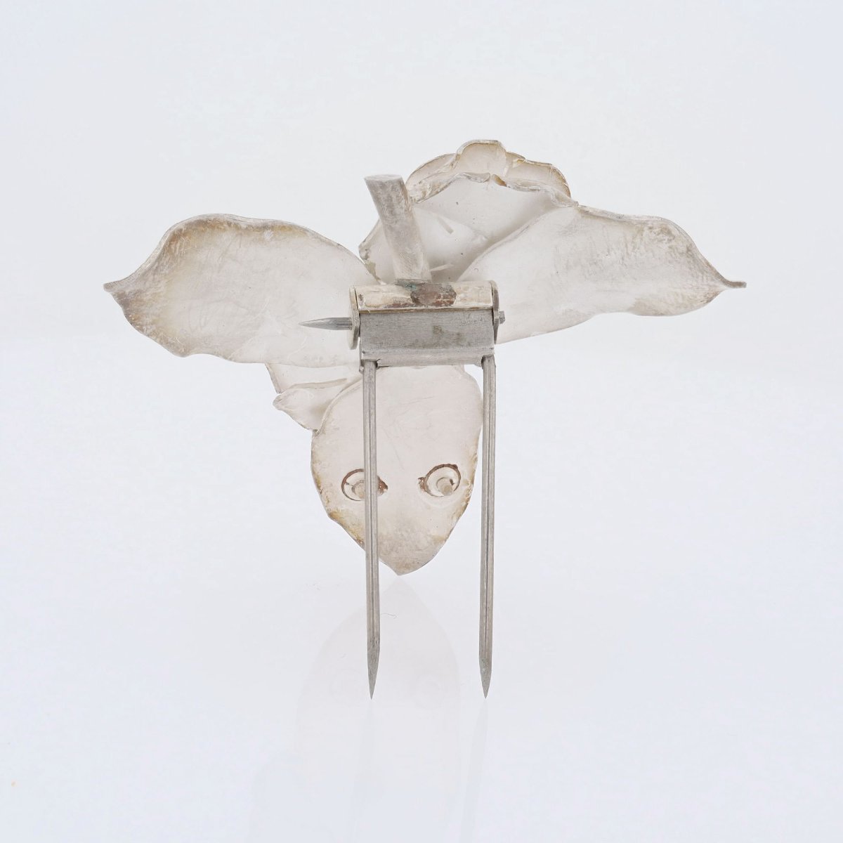 Antique Silver Rosebud Brooch By Georges Renée Lecomte-photo-6