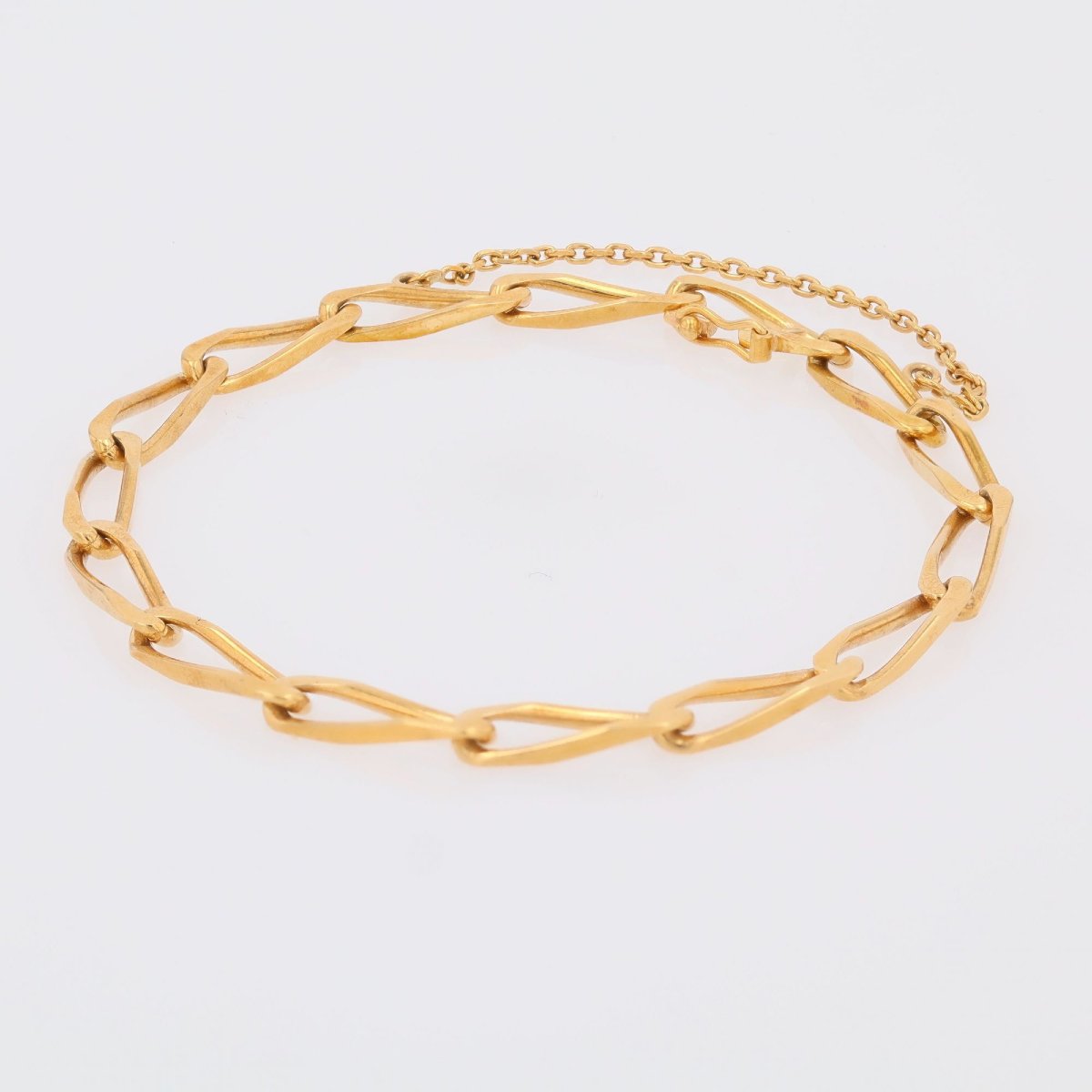 Rose Gold Bracelet With Rectangular Links-photo-4