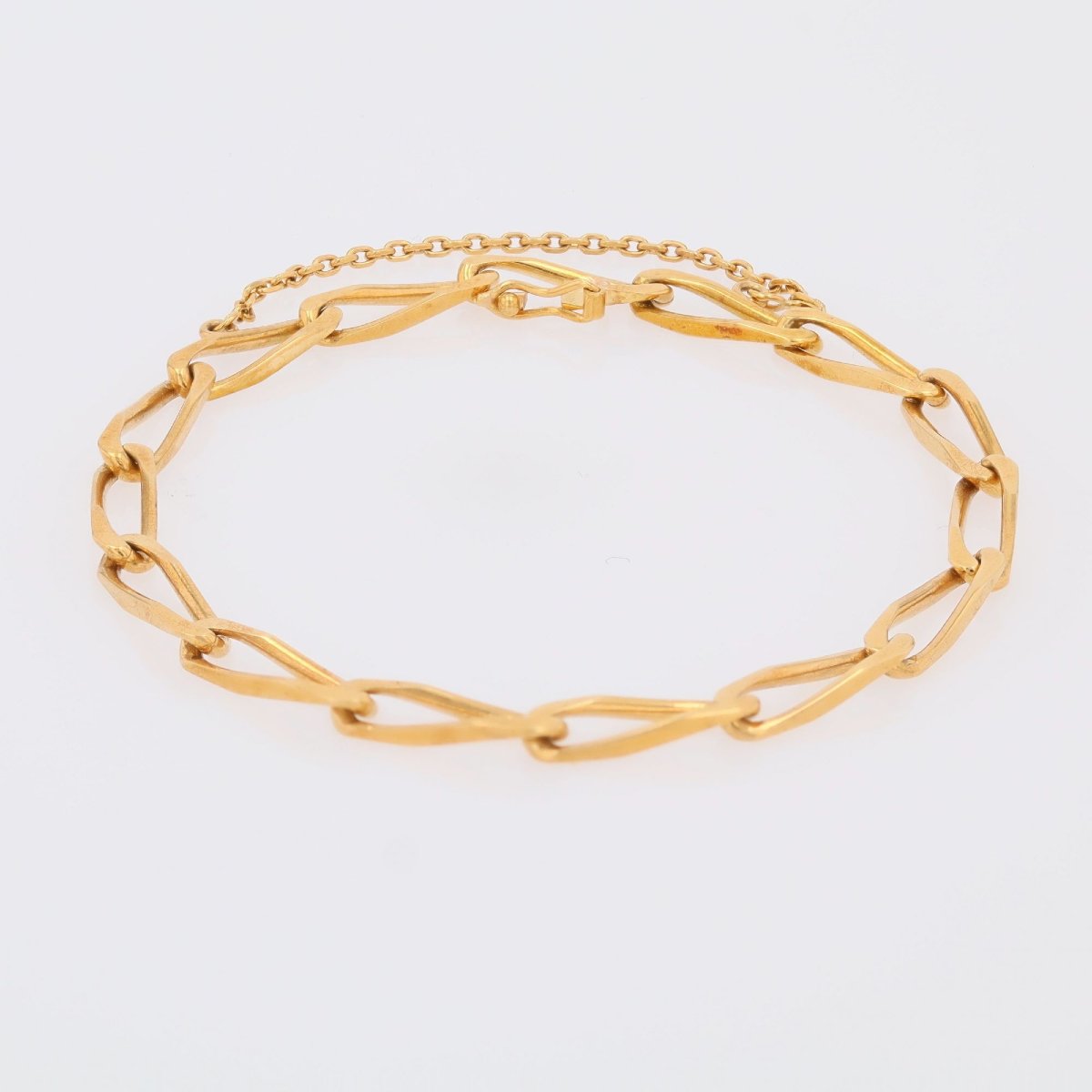 Rose Gold Bracelet With Rectangular Links-photo-5