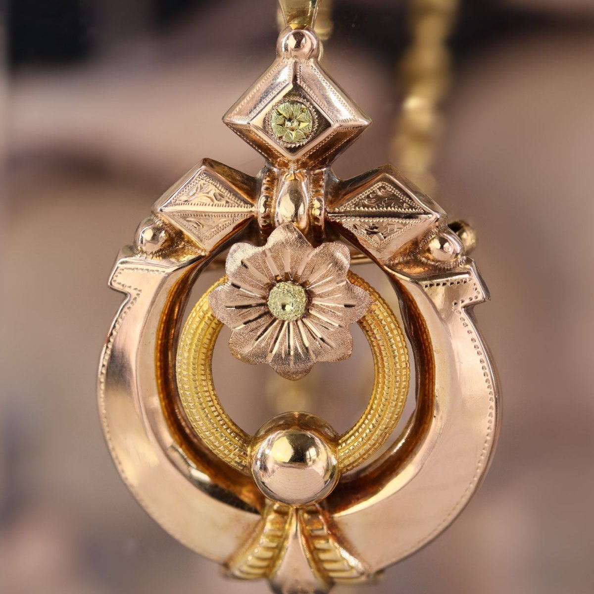 Broche pendentif or rose Napoléon III-photo-4