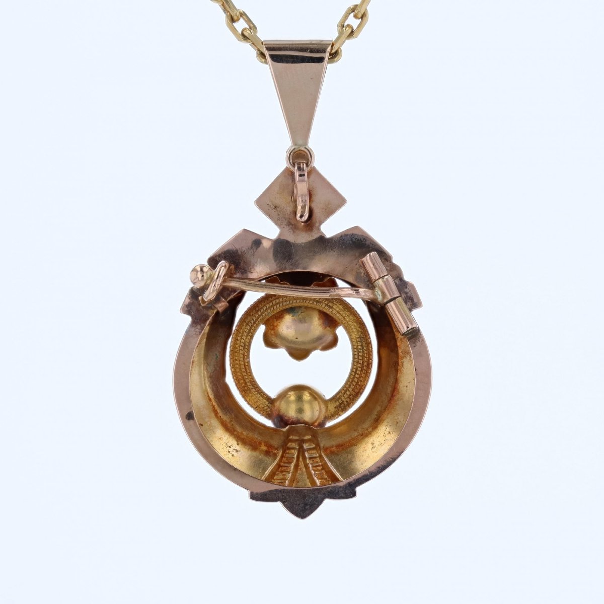 Broche pendentif or rose Napoléon III-photo-5