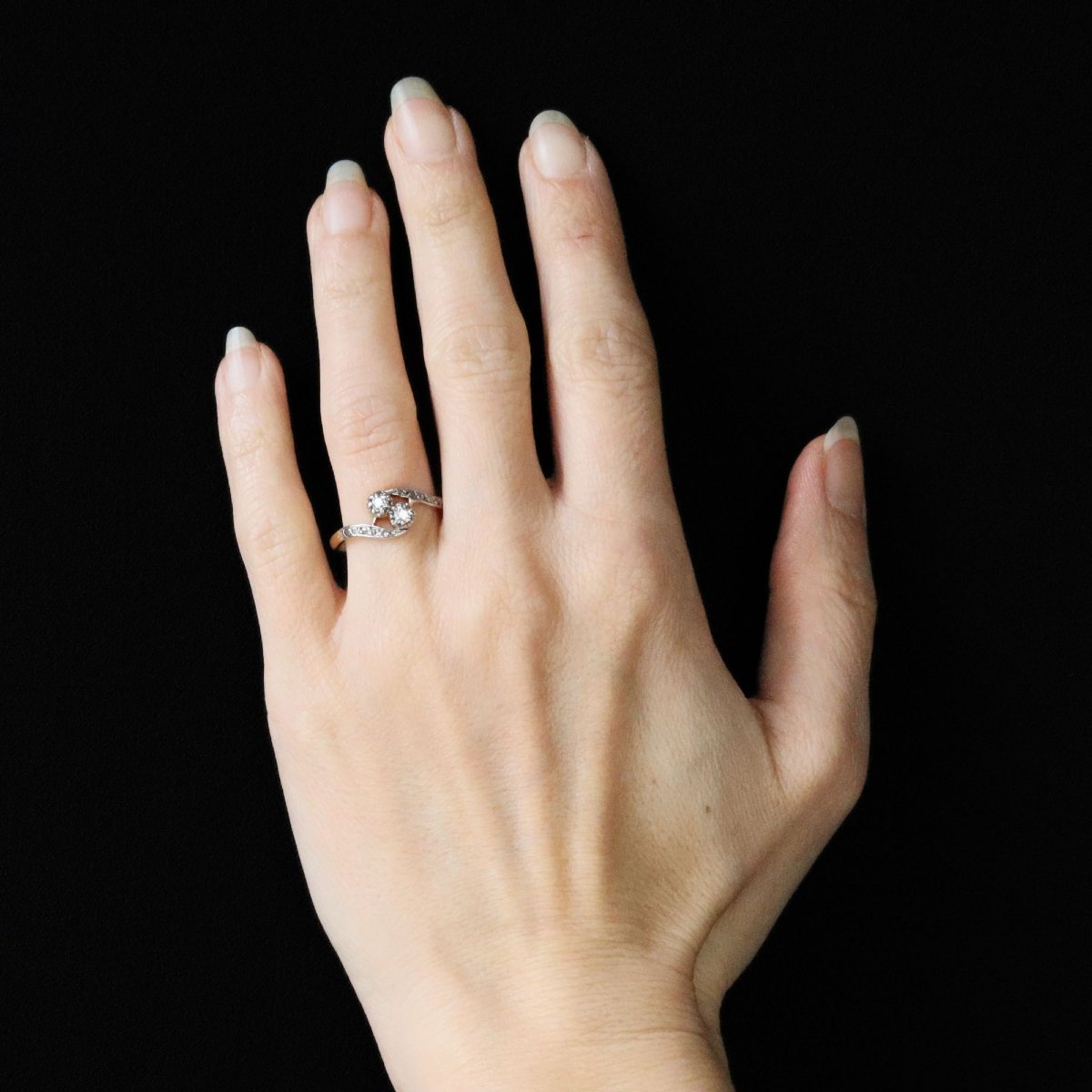 Yellow Gold Toi Et Moi Ring With Diamonds-photo-2