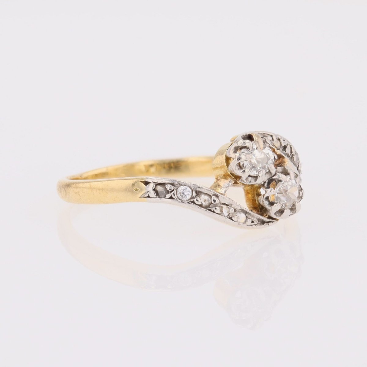 Yellow Gold Toi Et Moi Ring With Diamonds-photo-1
