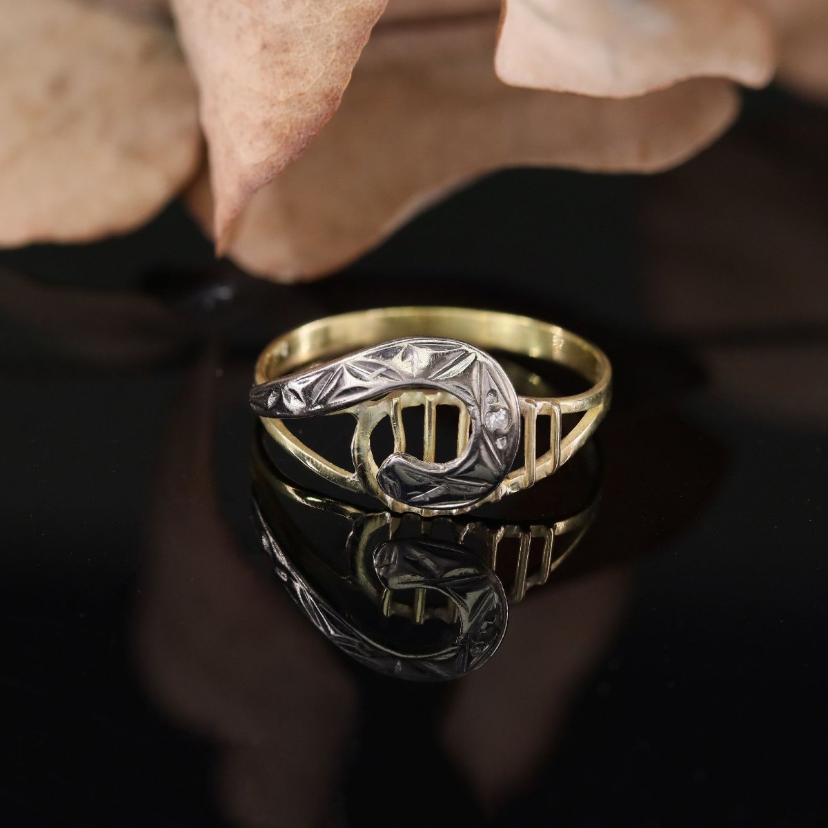 Bague virgule deux ors diamant-photo-3