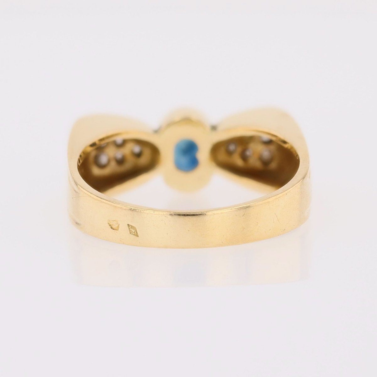 Knot Ring, Sapphire, Diamonds, Yellow Gold, For Special Occasions-photo-4