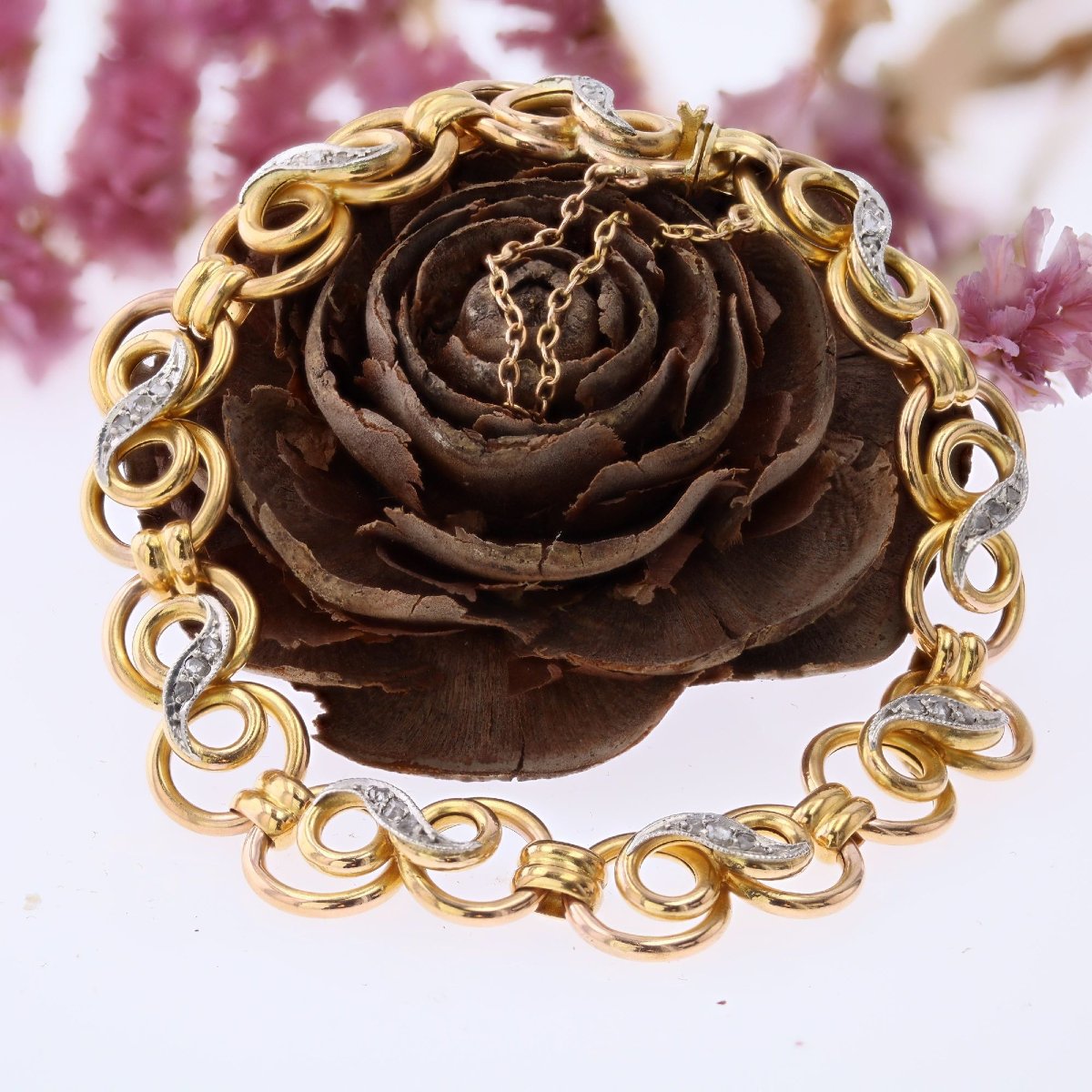 Antique Bracelet With Infinity Motif And Rose-cut Diamonds-photo-3