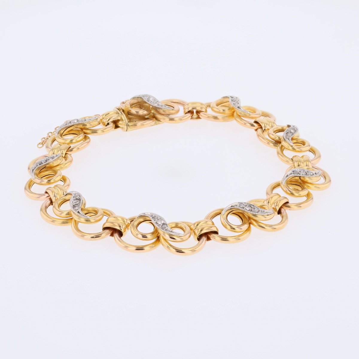 Antique Bracelet With Infinity Motif And Rose-cut Diamonds-photo-1