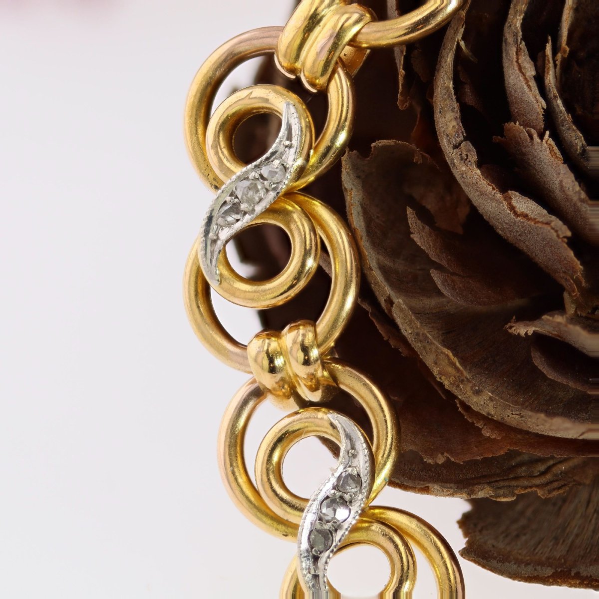 Antique Bracelet With Infinity Motif And Rose-cut Diamonds-photo-3