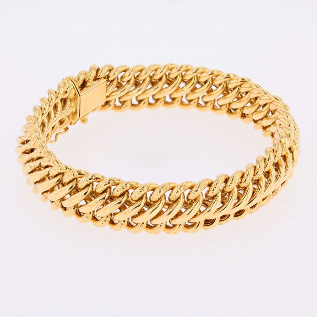 Bracelet or jaune maille américaine-photo-1