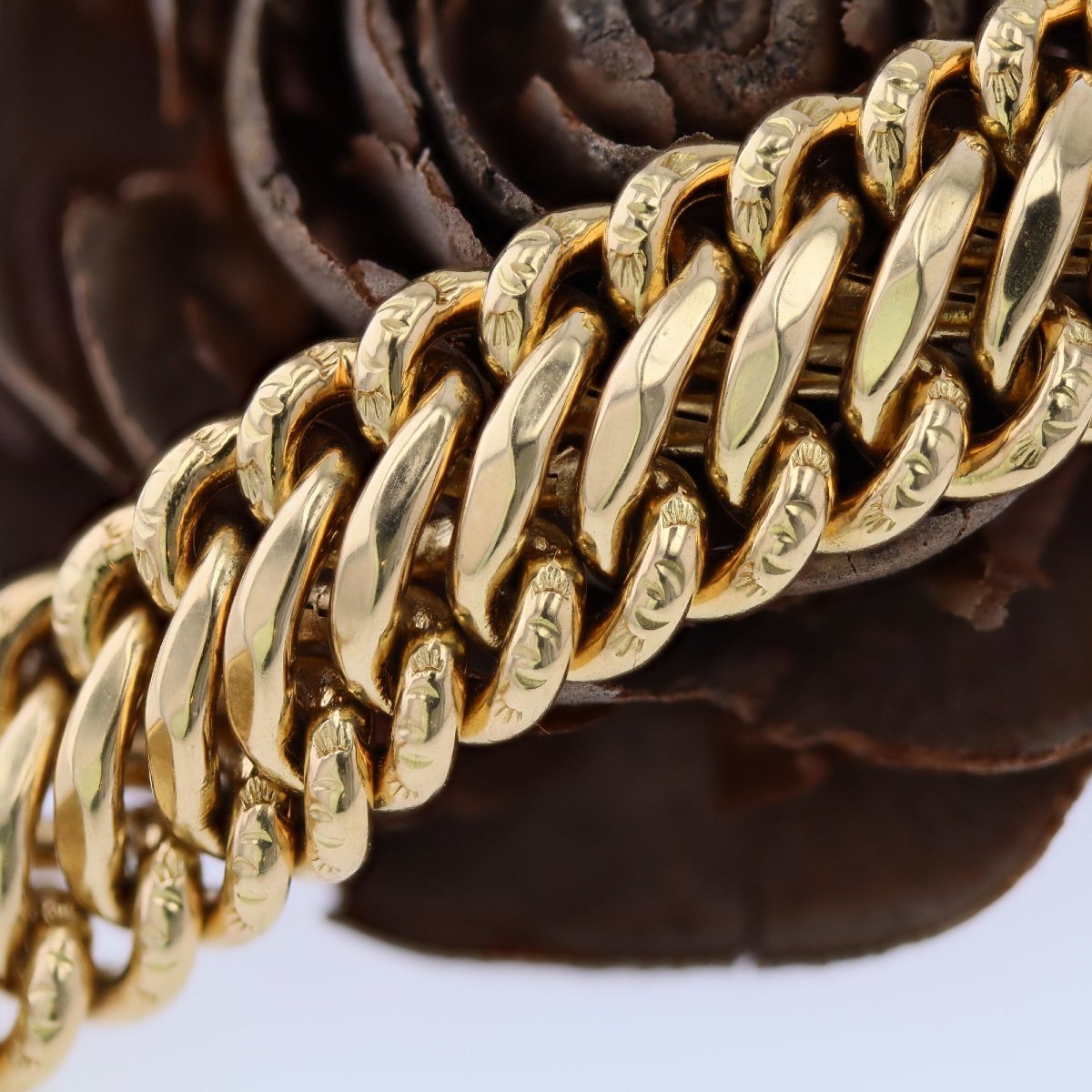 Bracelet or jaune maille américaine-photo-3