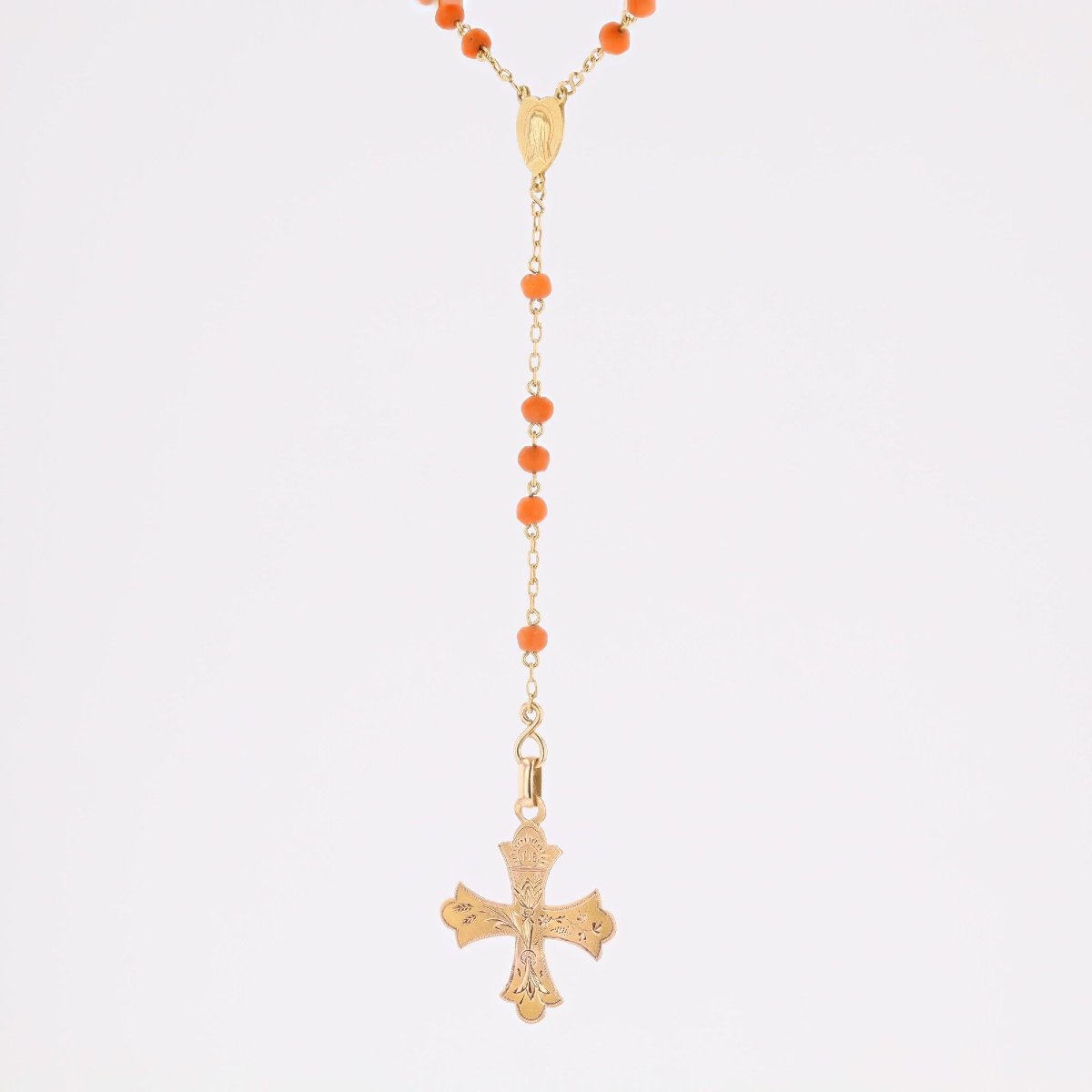 Rose Gold And Coral Rosary-photo-4