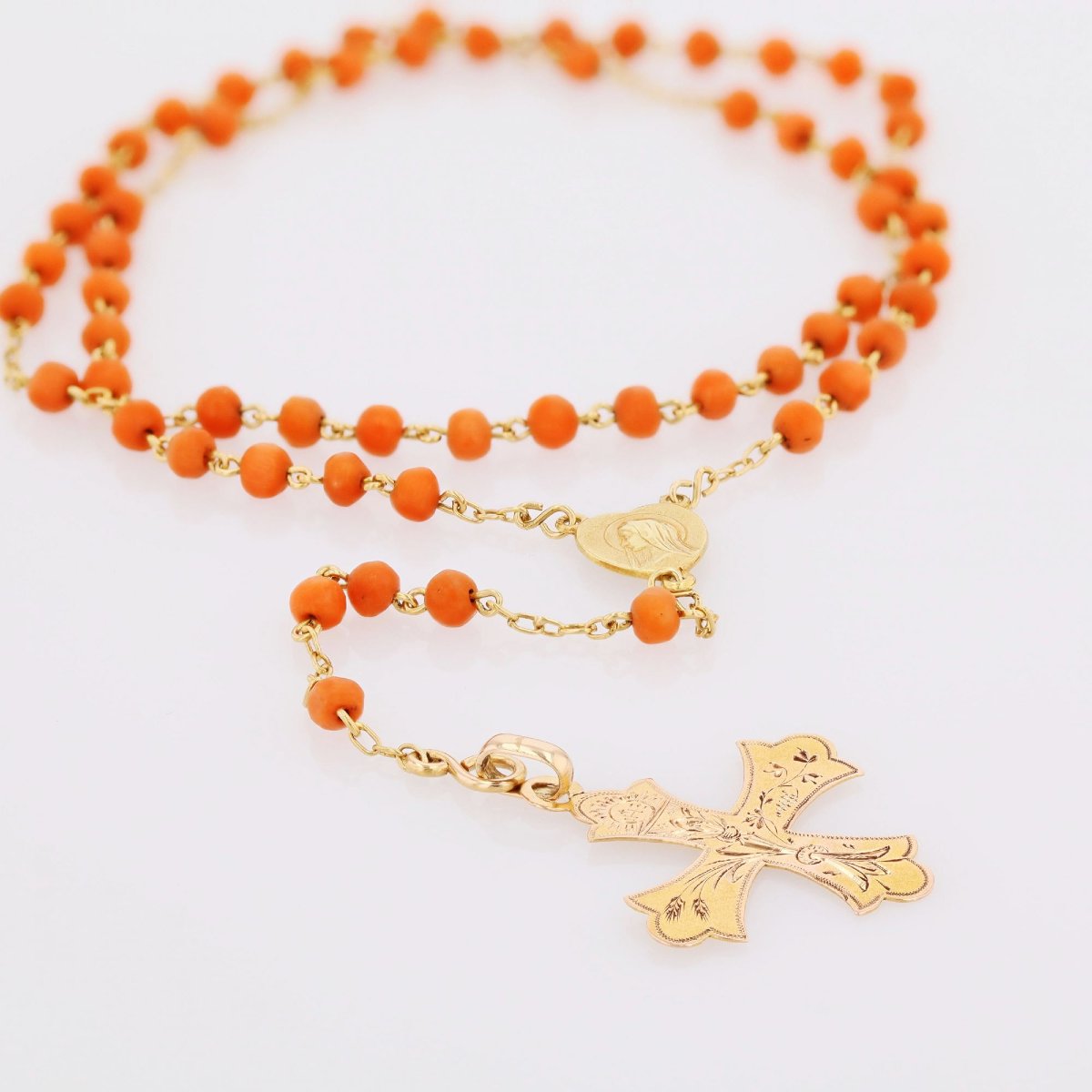 Rose Gold And Coral Rosary-photo-4