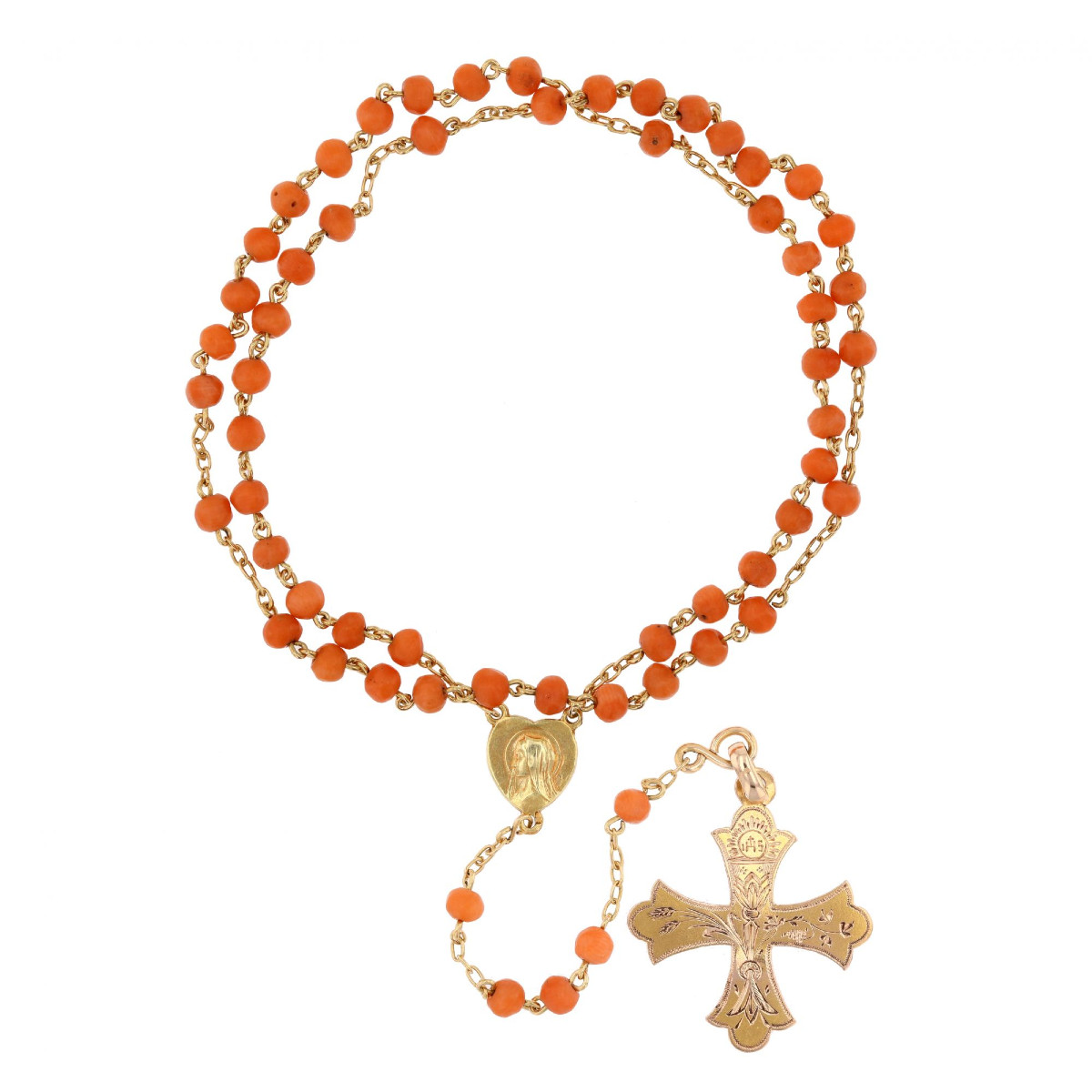 Rose Gold And Coral Rosary