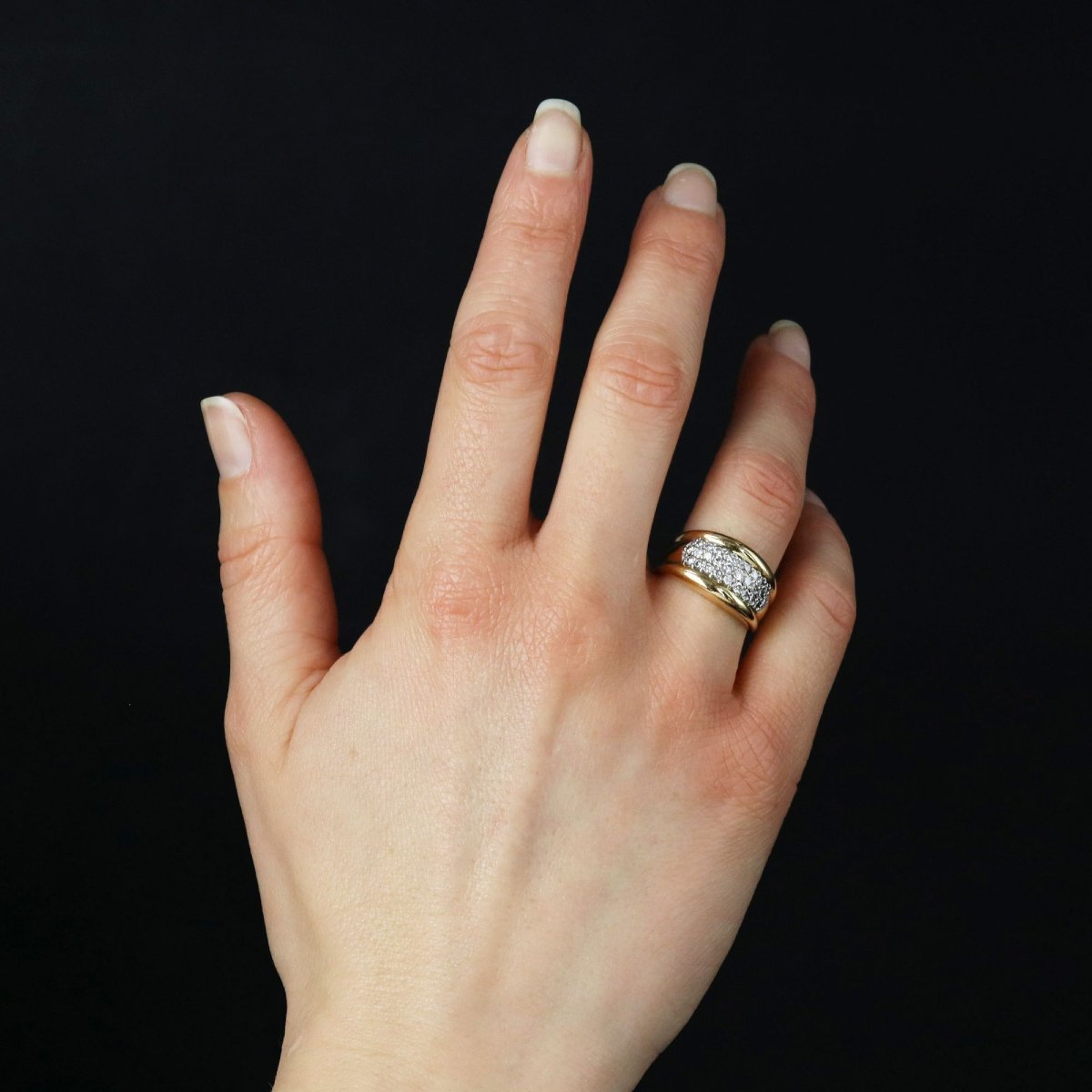 Bague jonc diamants occasion-photo-4