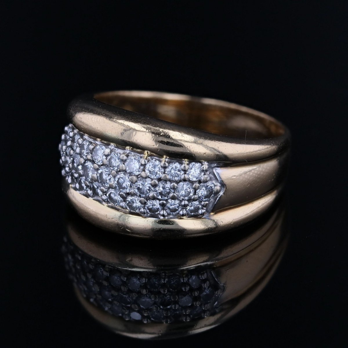 Bague jonc diamants occasion-photo-3