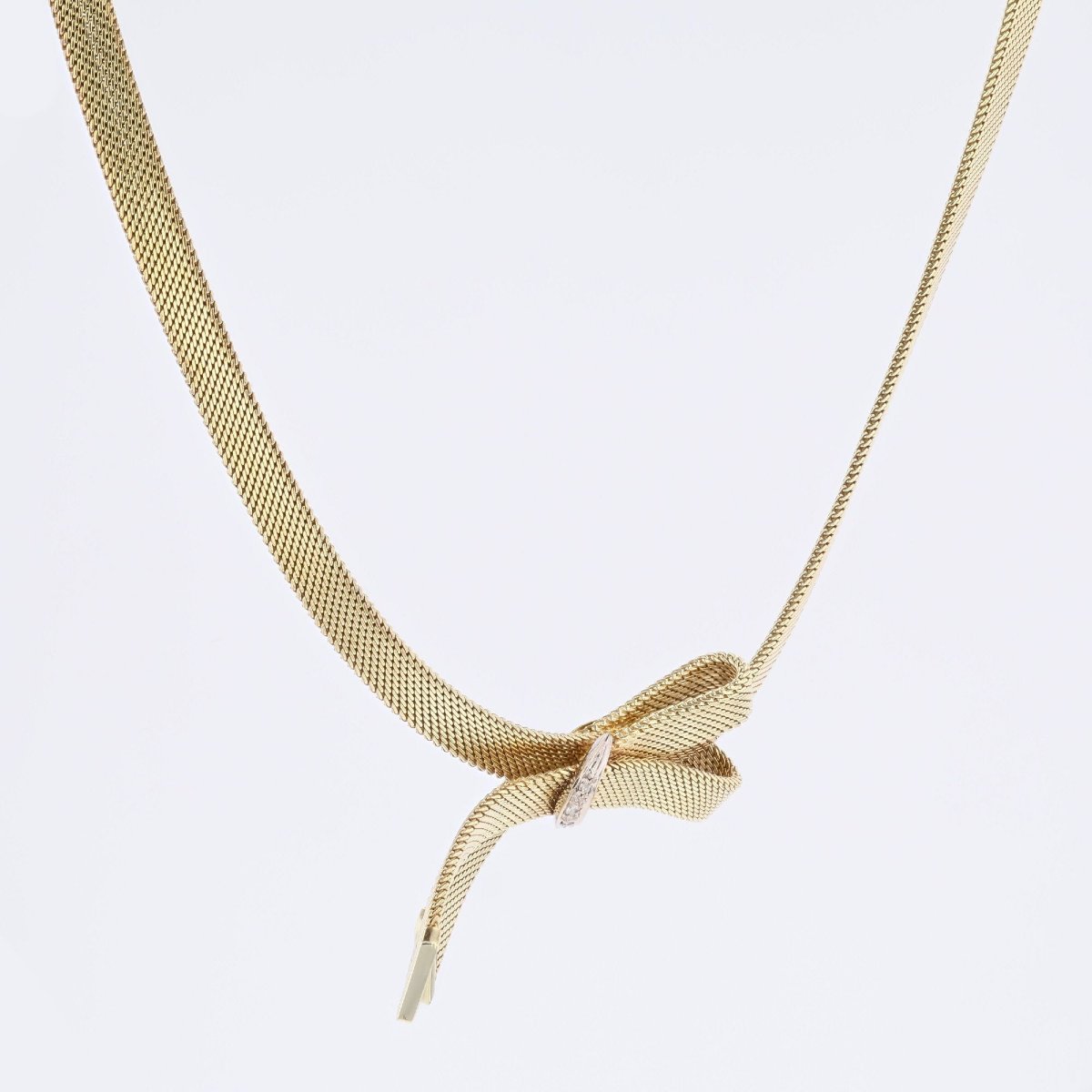 Collier ruban or jaune diamants-photo-1
