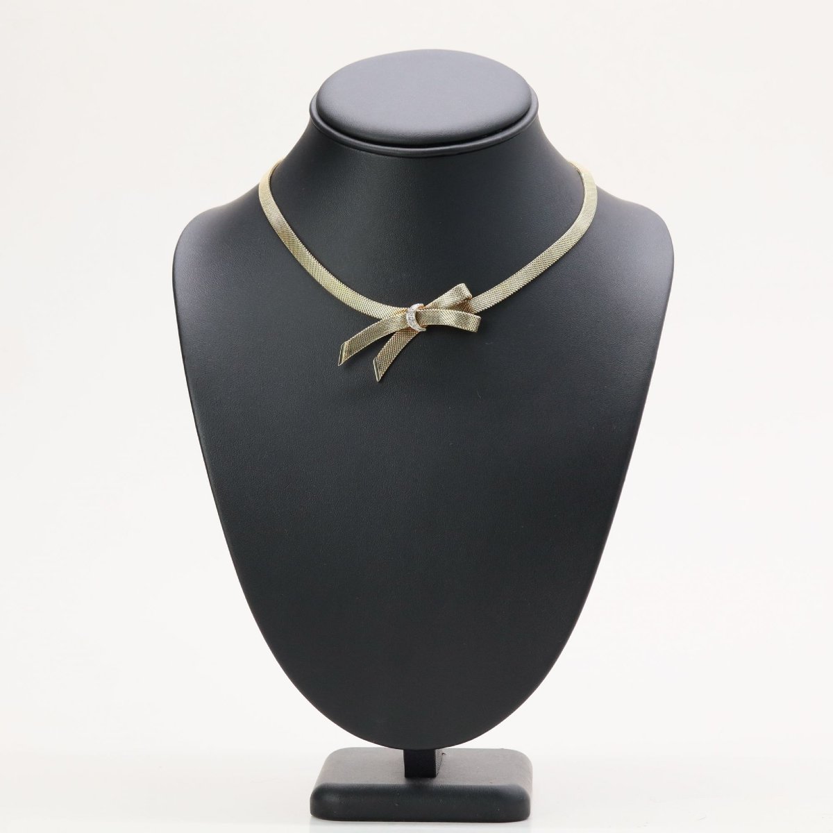 Collier ruban or jaune diamants-photo-2