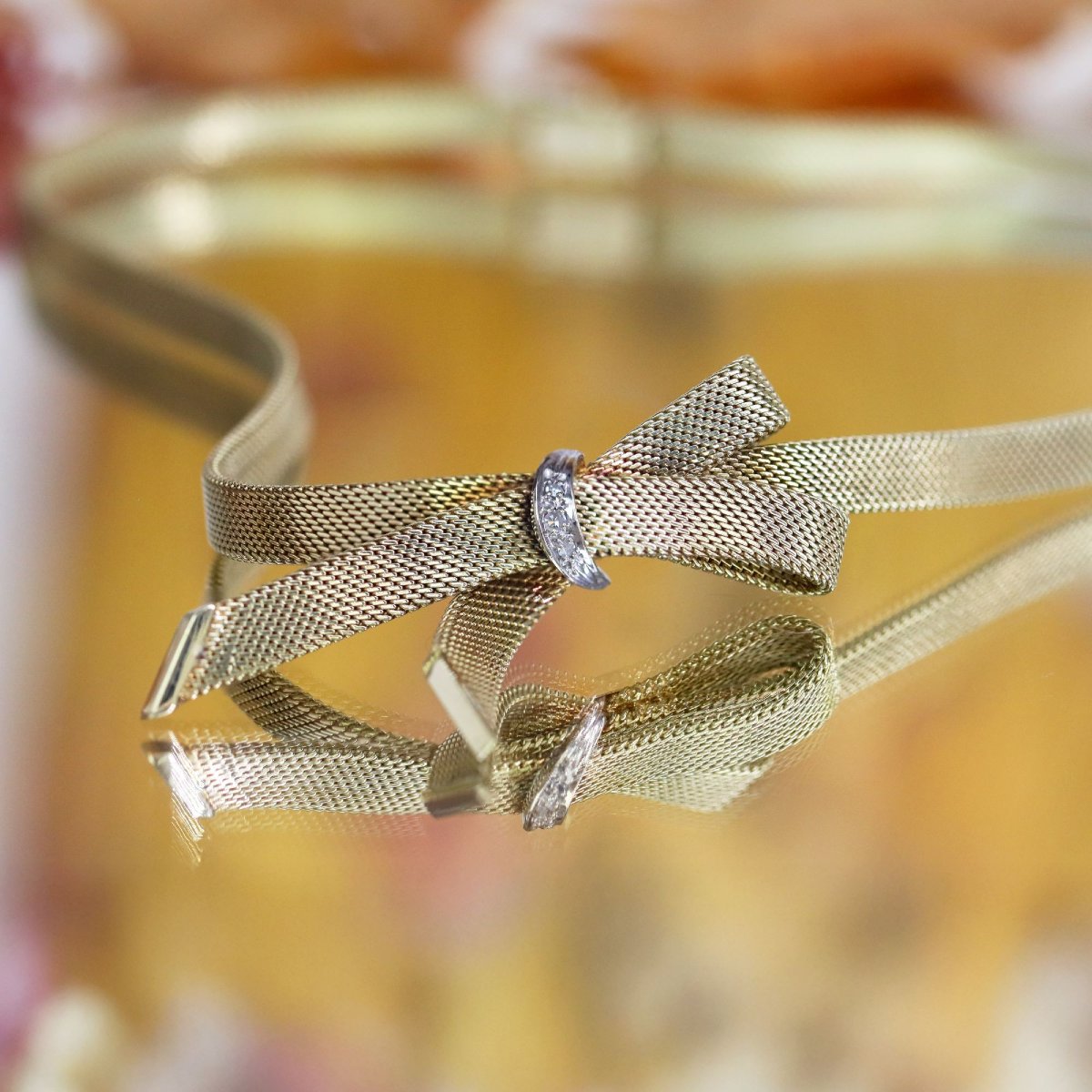 Collier ruban or jaune diamants-photo-6