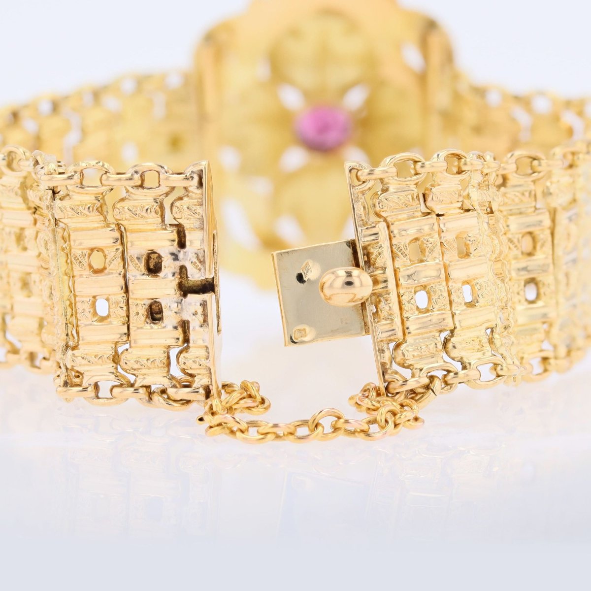 Antique Gold And Garnet Bracelet-photo-5