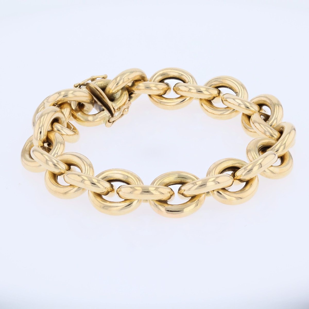 Gold Bracelet With Curb Link-photo-1