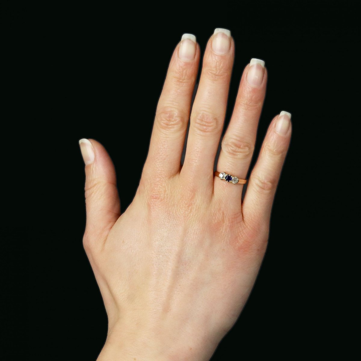 Antique Sapphire And Diamond Garter Ring-photo-2