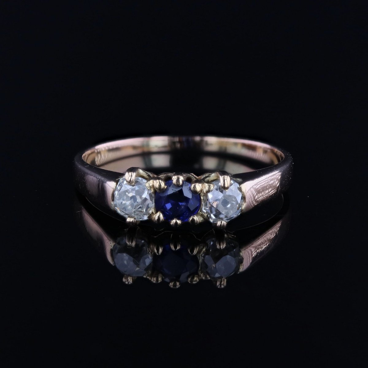 Antique Sapphire And Diamond Garter Ring-photo-1