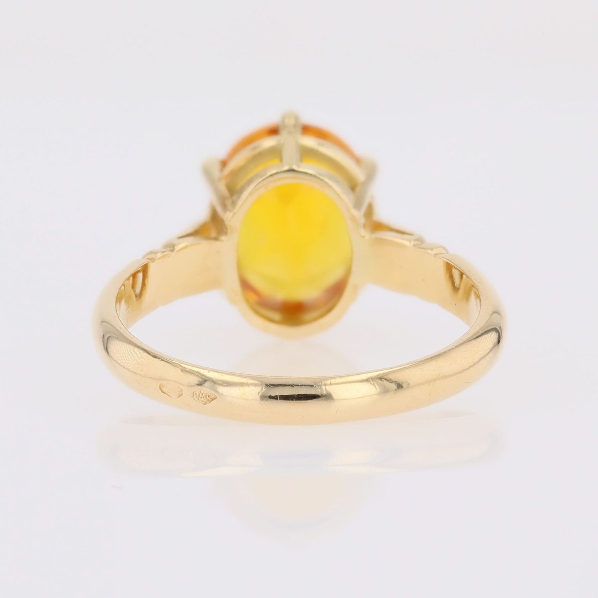 Yellow Gold Solitaire Citrine Ring-photo-4