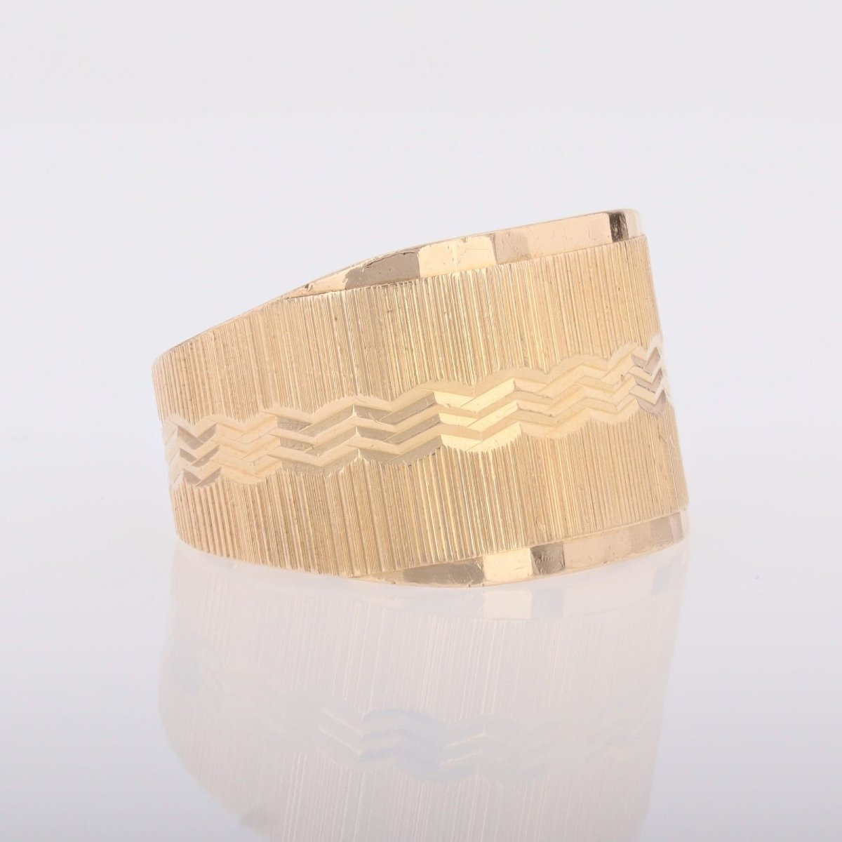 Bague large or rose ciselé-photo-1