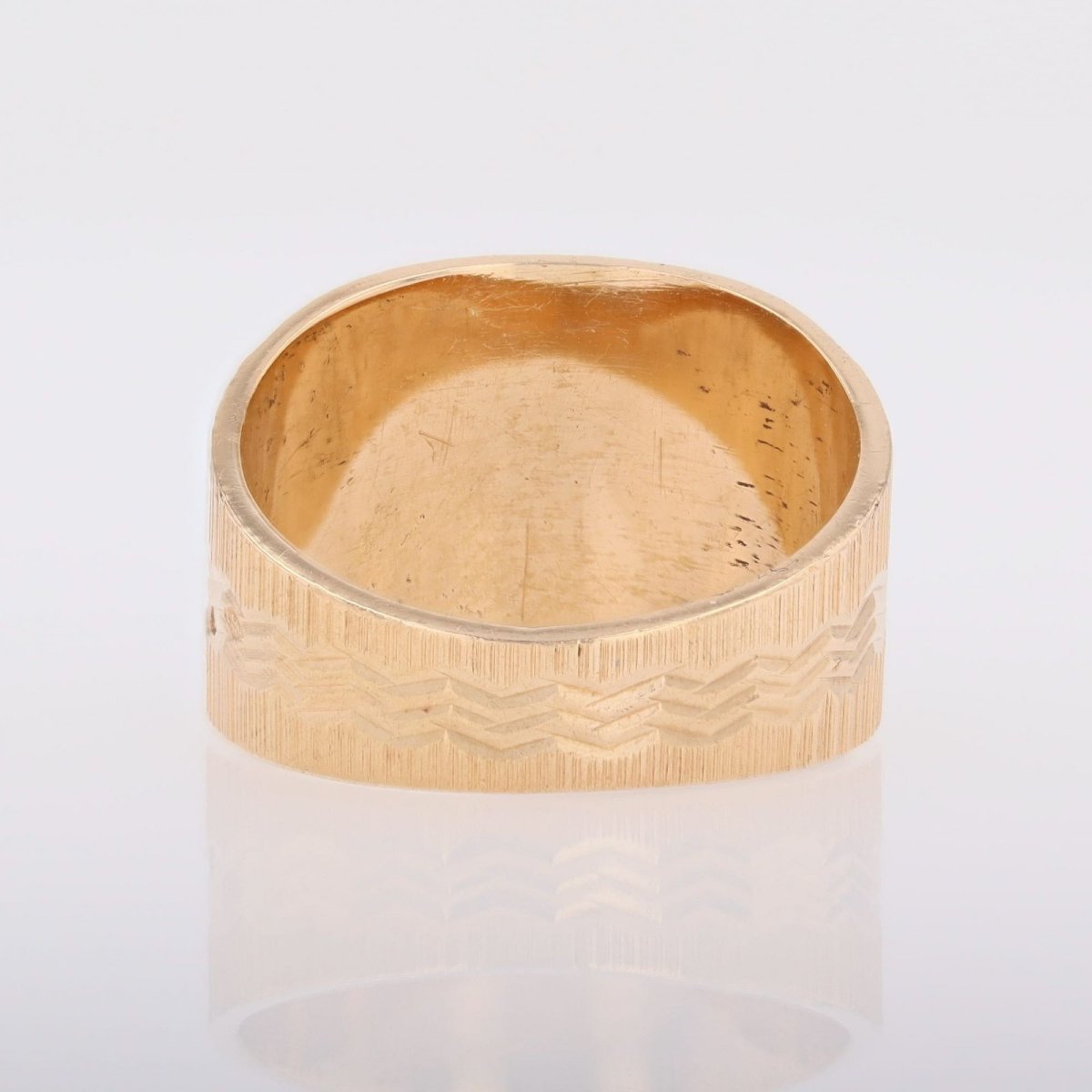Bague large or rose ciselé-photo-4