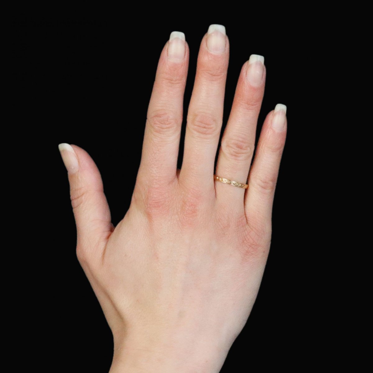 Fine alliance ciselée or rose-photo-2