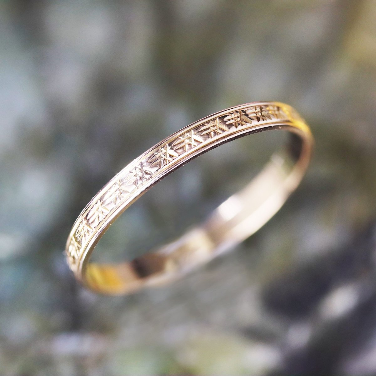 Fine alliance ciselée or rose-photo-2