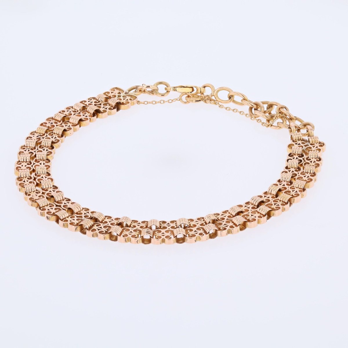 Antique Double-row Rose Gold Bracelet-photo-4