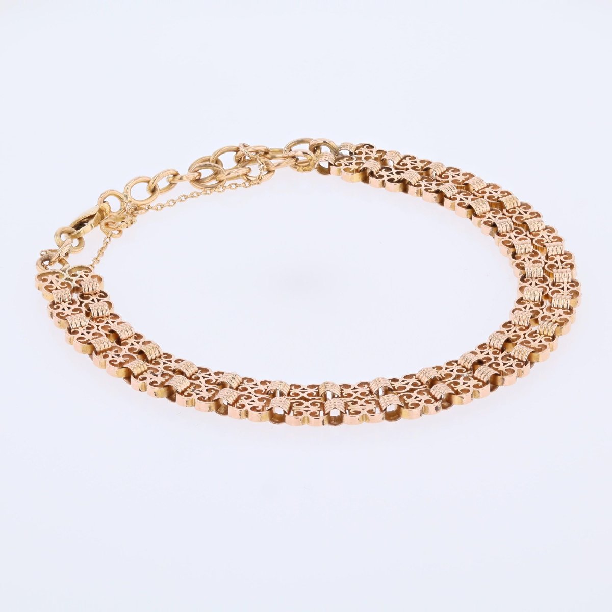 Antique Double-row Rose Gold Bracelet-photo-1