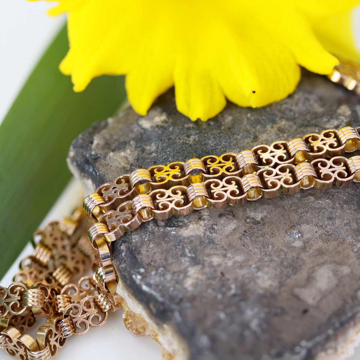 Antique Double-row Rose Gold Bracelet-photo-4