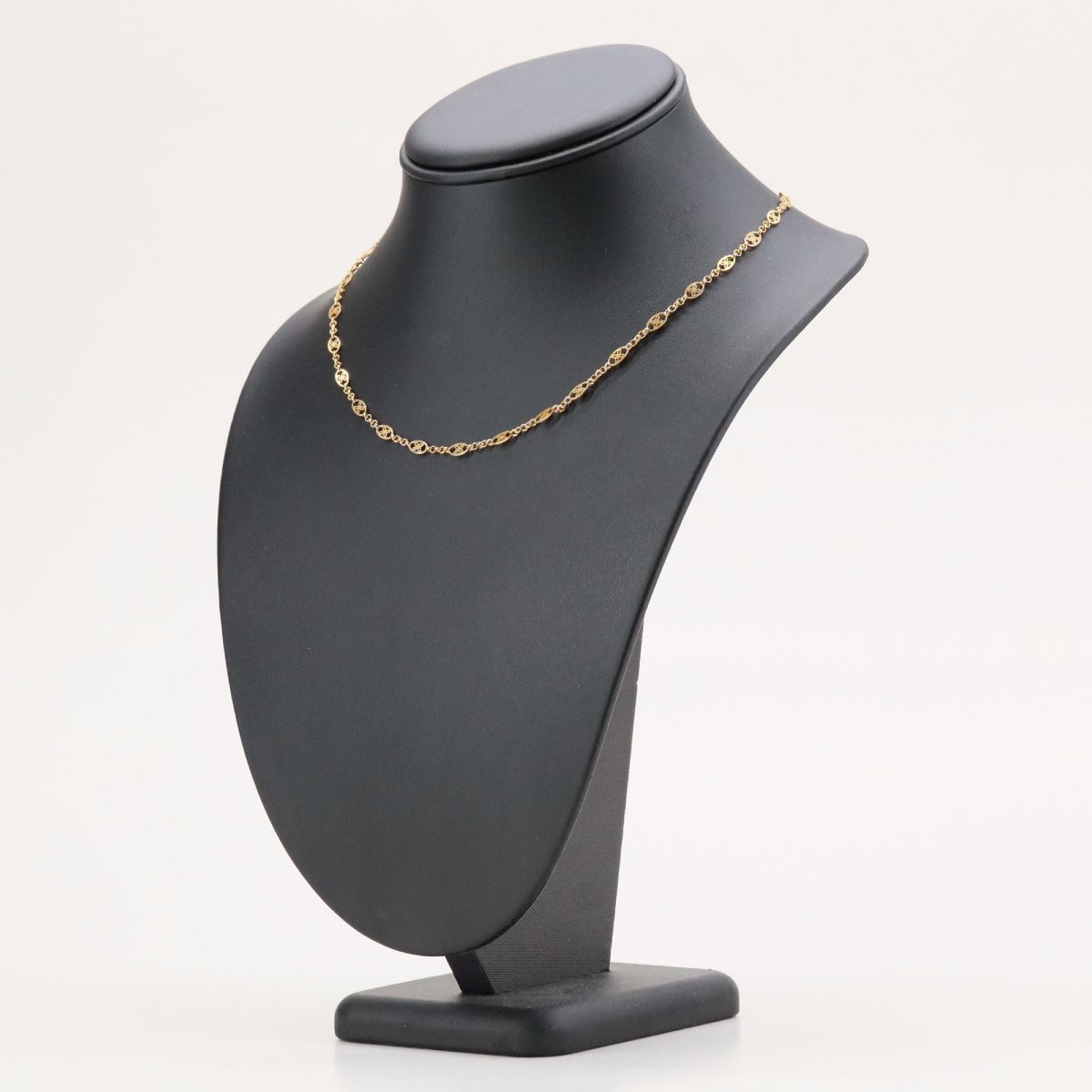 Antique Yellow Gold Chain With Openwork Patterns-photo-5