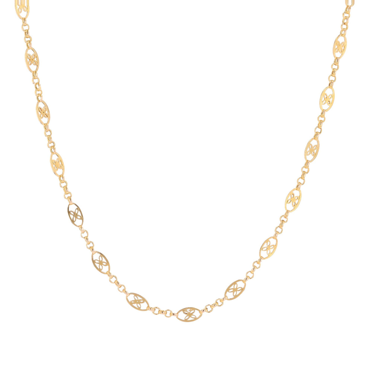 Antique Yellow Gold Chain With Openwork Patterns