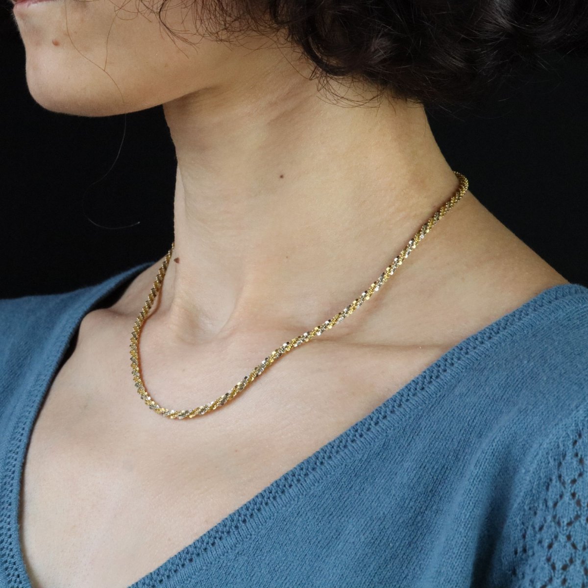 Two-tone Gold Twisted Chain-photo-4
