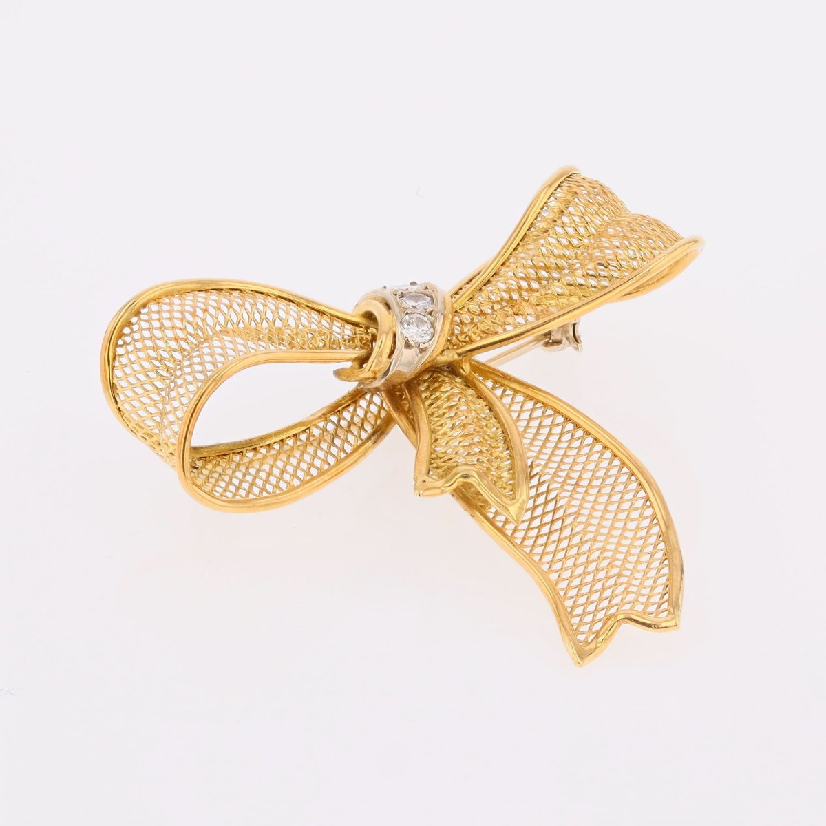 Gold And Diamond Knot Brooch-photo-2