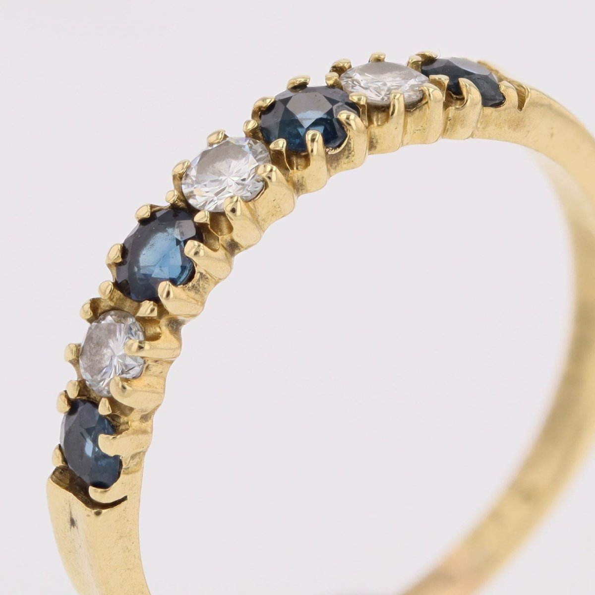 Half Wedding Bands With Sapphires, Diamonds, And Yellow Gold-photo-5