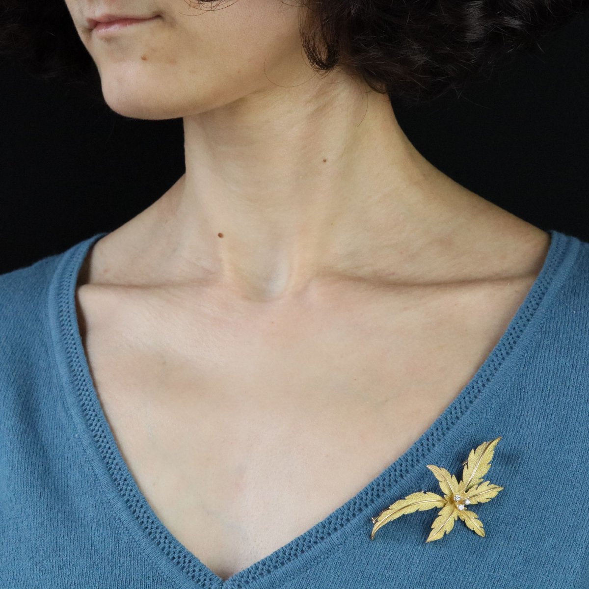 Broche vintage en or amati et diamants-photo-2