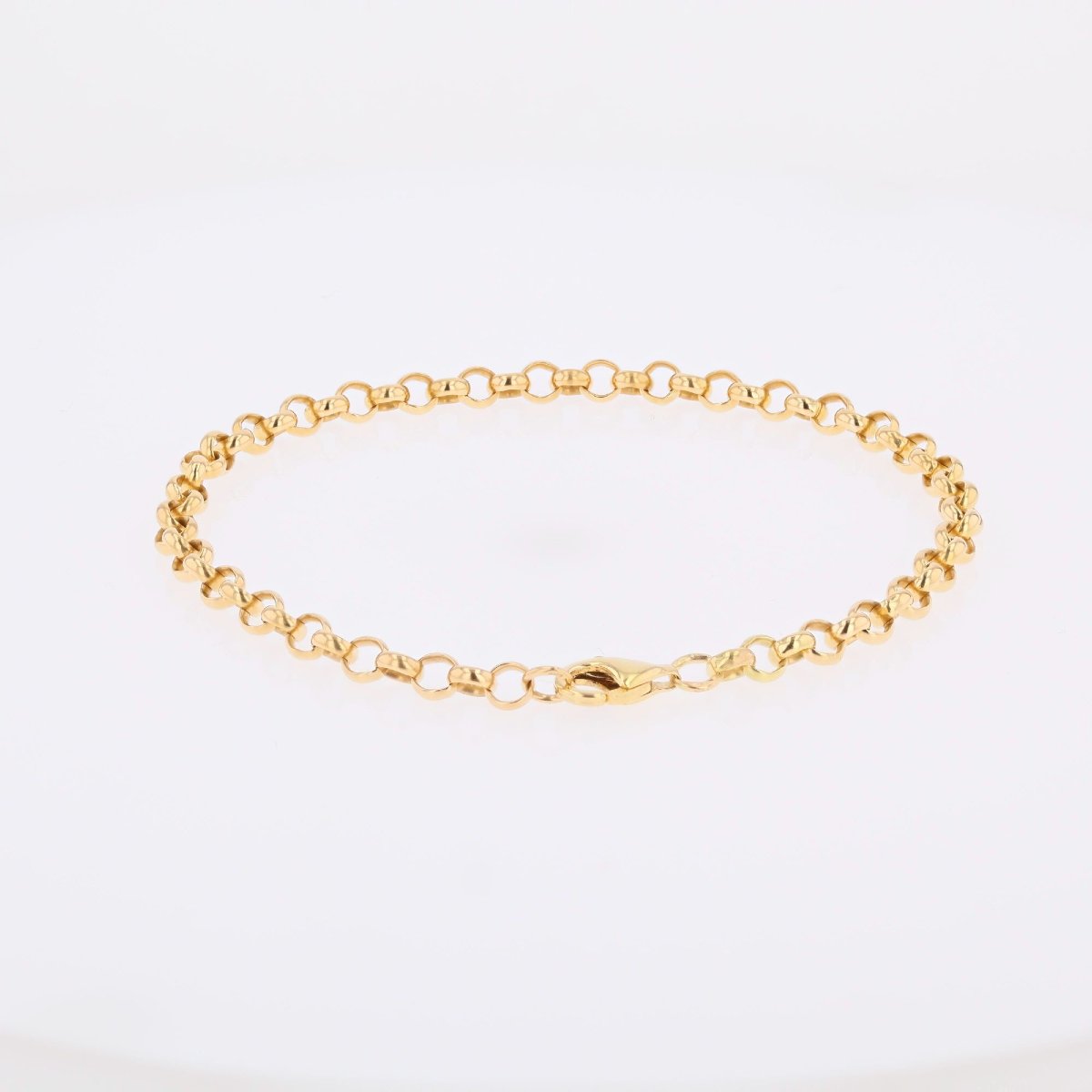 Yellow Gold Curb Chain Bracelet-photo-4