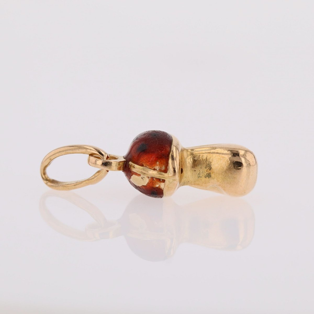 Pendentif breloque or jaune champignon émaillé-photo-3
