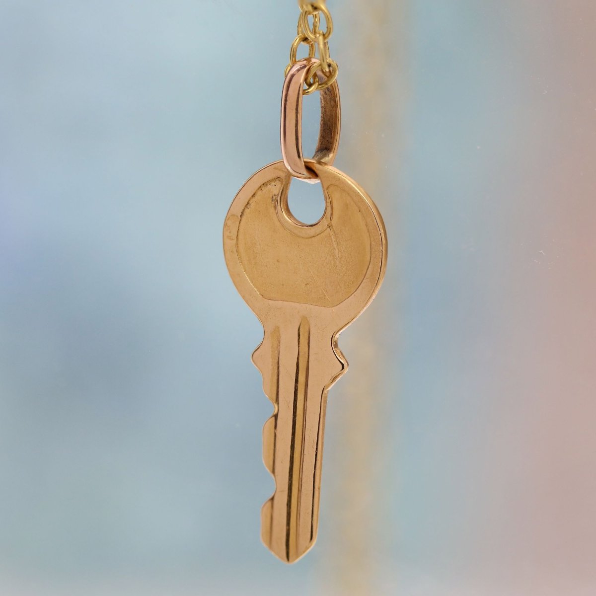 Gold Key Charm Pendant-photo-3