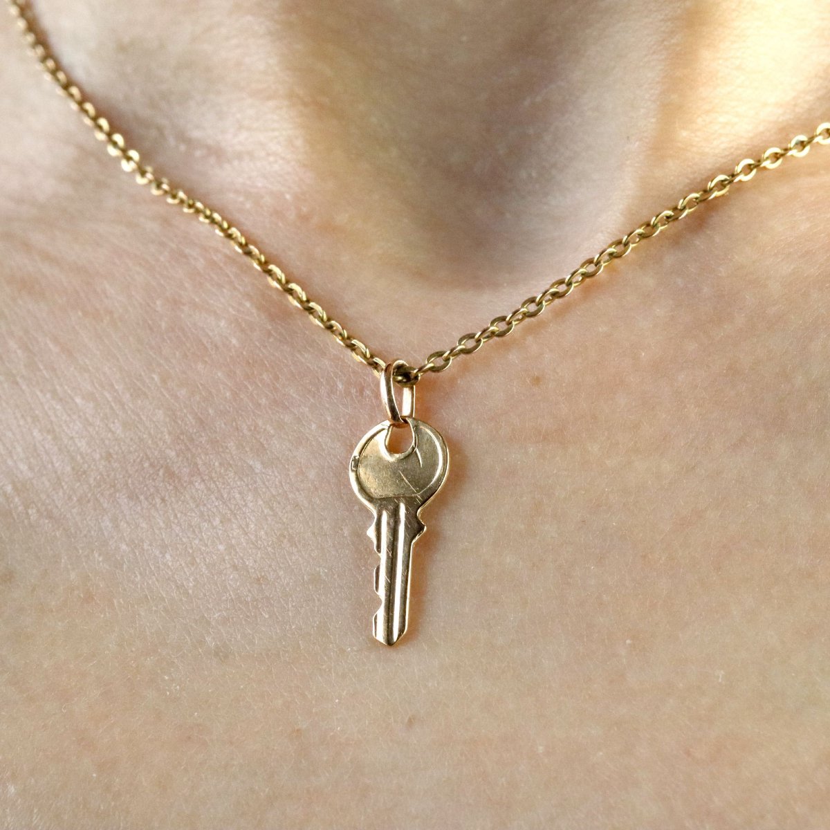 Gold Key Charm Pendant-photo-2