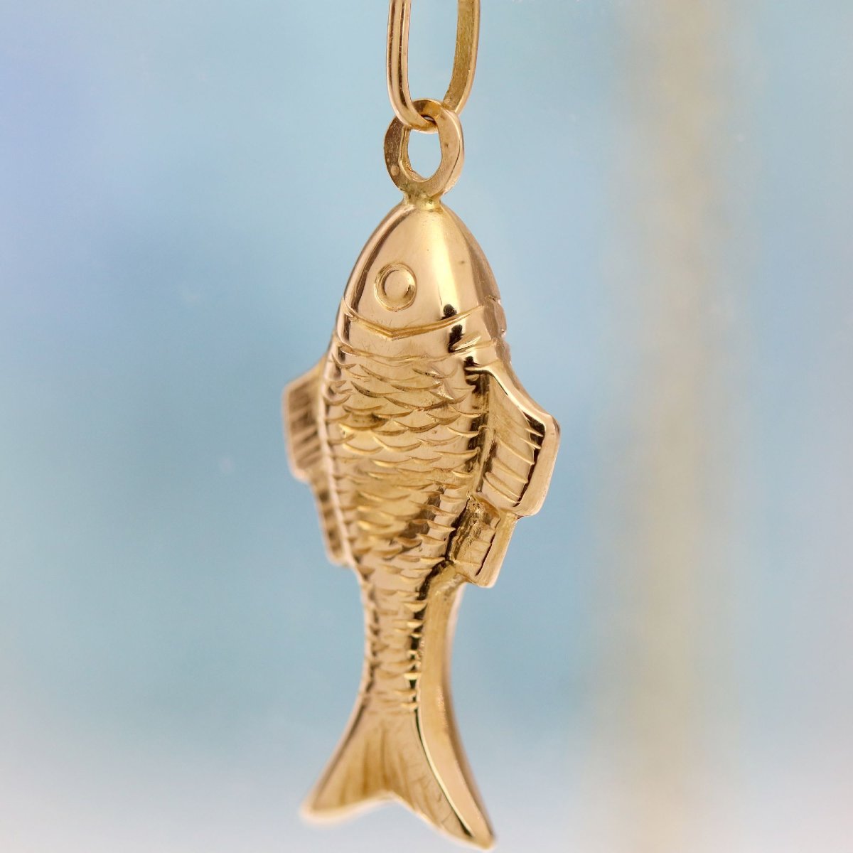 Pendentif or jaune poisson-photo-3